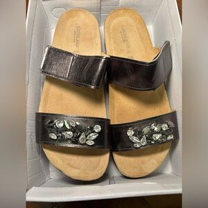 Grunland Bedazzled Sandals - gray